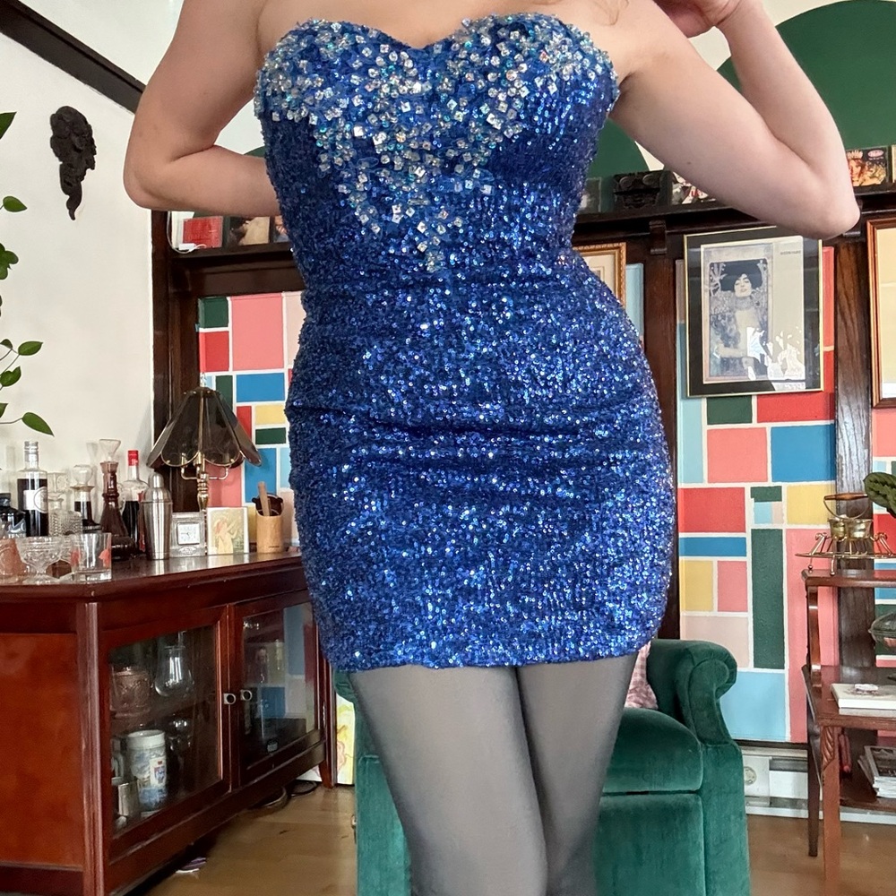 Fiesta Royal Blue Sequin Mini Dress